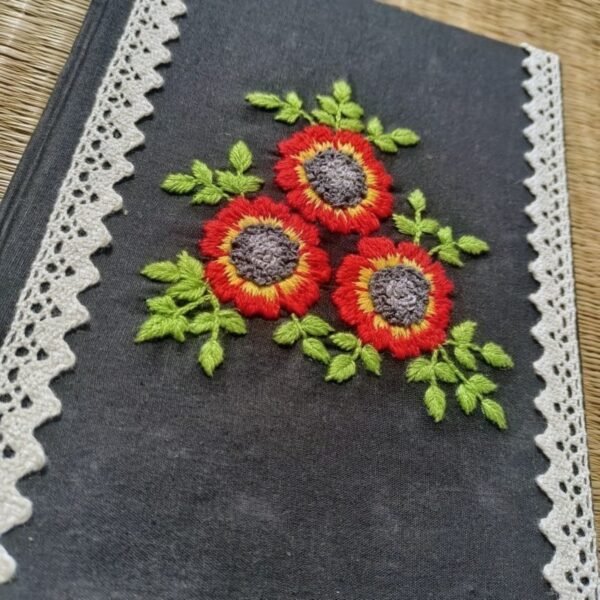Black floral journal