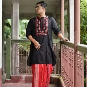 Black Kantha stitch Punjabi