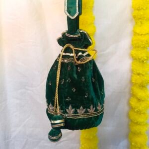 Bottle Green Velvet Batua