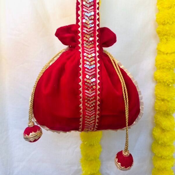 Red Velvet front Strap Batua