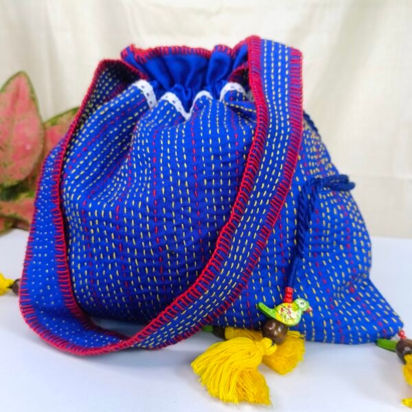 Royal Blue Kantha Batua